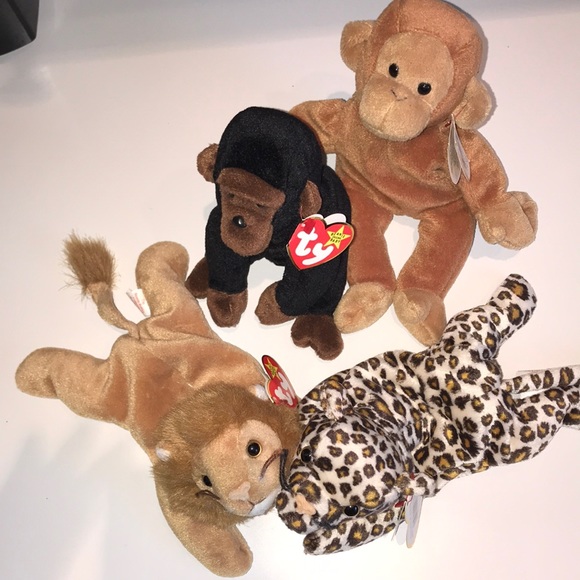 Set of 4 Ty Beanie Baby animals - Picture 1 of 10